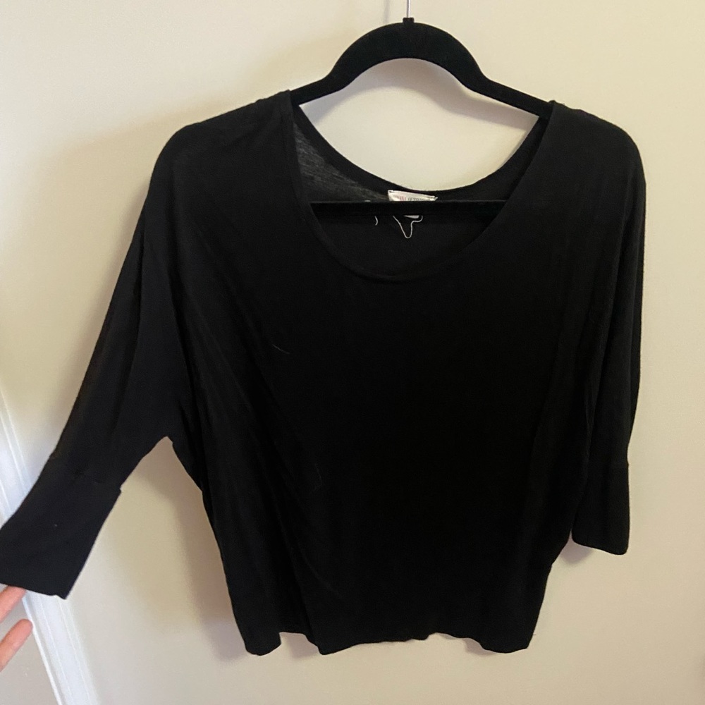 Black batwing sleeve shirt